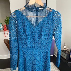Sandro High Neck Lace Dress